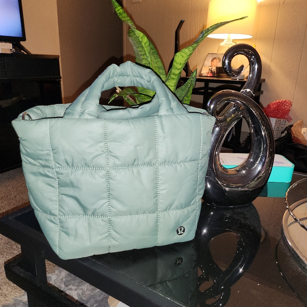 Green Quilted Tote Bag